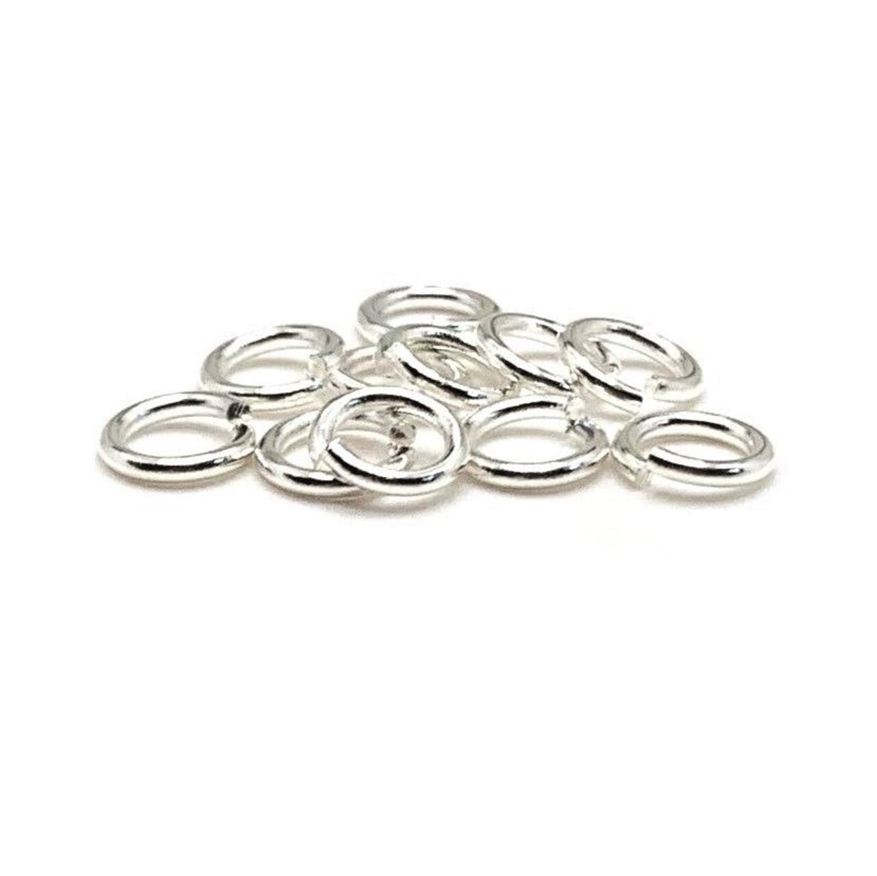 100, 500 or 1,000 Pieces: 6 mm Bright Silver Plated Open Jump Rings, 18g